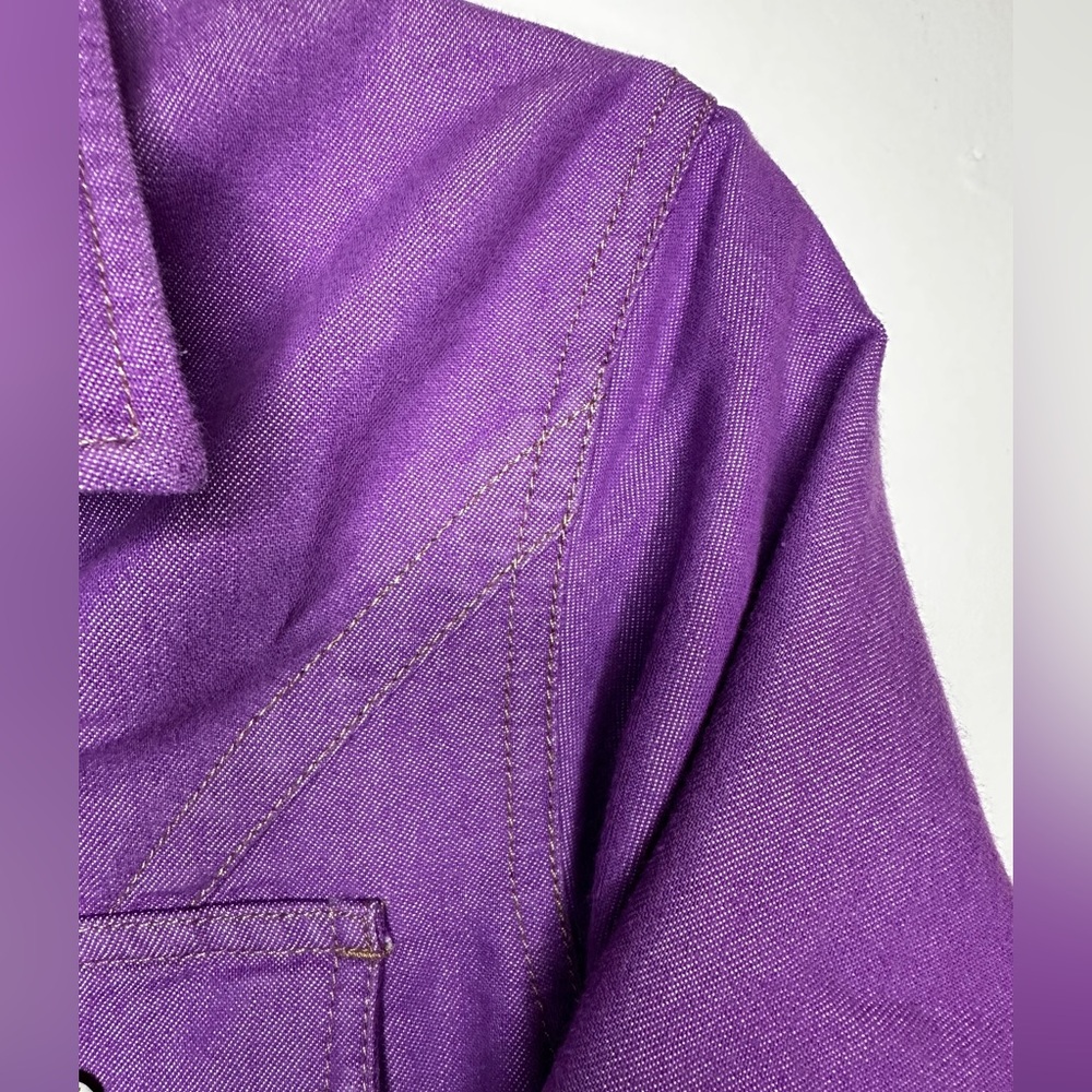 Bit & Bridle L Purple Cowgirl Western Snap Button Shirt L Large - Picture 8 of 9
